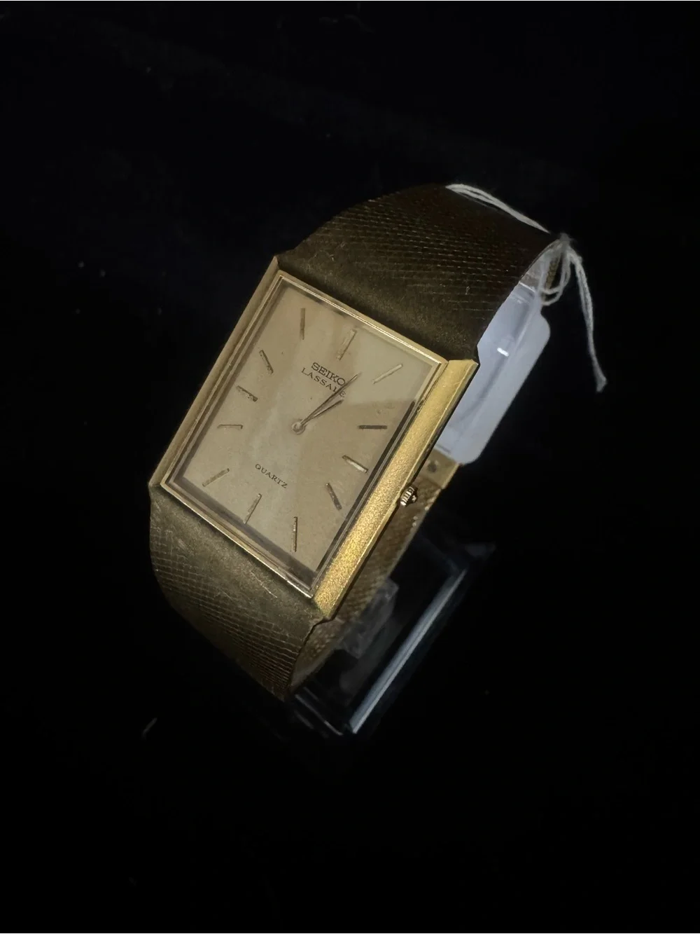 Seiko Lassale Rectangular Gold Tone Quartz Watch
